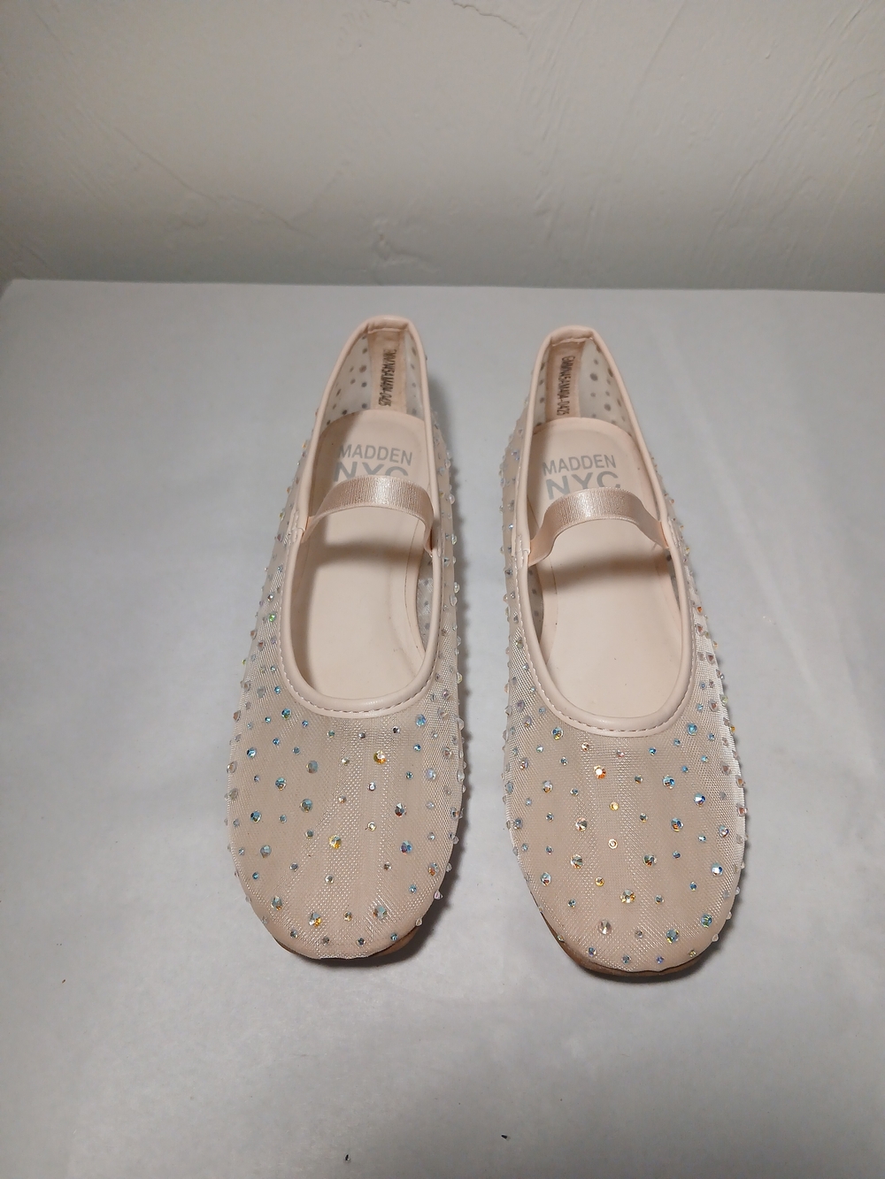 Madden NYC Girls' Pink Embellished Mary Jane Ballet Flats Dress Shoes Sz. 1